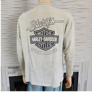 Vintage 1996 Harley Davidson Tshirt Mens Large Long Sleeves Sturgis South Dakota